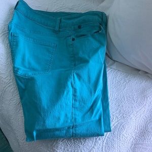 Turquoise Cropped pants